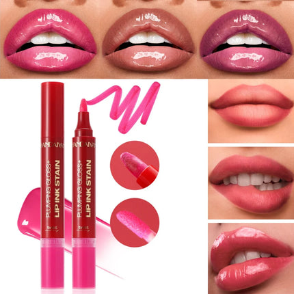 6-color double-ended lip pencil, lip oil, liquid watercolor lip pencil, moisturizing and easy-to-apply lip gloss