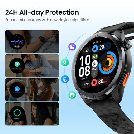 HAYLOU Solar Neo 2 Voice Calling Smartwatch 1.43'' HD AMOLED Display 24h Health Monitoring 150+ Sports Modes 1ATM Smart Watch