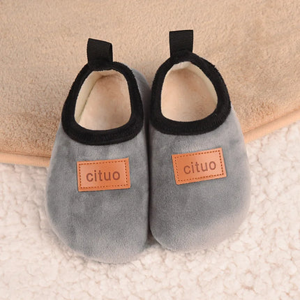 Kids Floor Sock Shoes Winter Thick Warm Girls boys Shoes Non-slip Soled Soft Plush Children Indoor Cotton Shoes