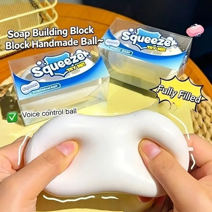 Soap Ball Squishy Soap Stress Ball Fidget Toy Crunchy Squeeze Ball Round Blocks Filled ASMR Anti Stress Toys for Adults Gift