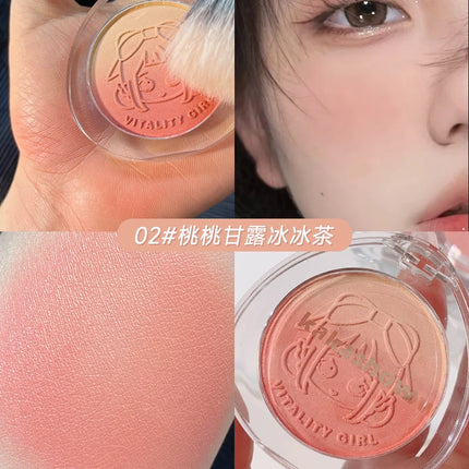 Kakashow Dual gradient blush highlights natural nude makeup brightening cheeks purple blue female niche brand