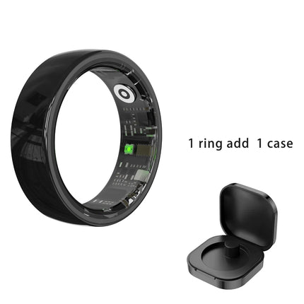 R12 Smart Ring with Charging Case ceramic ring Waterproof Women Health Ring Heart Rate Sleep Monitor Gesture Control SmartRing