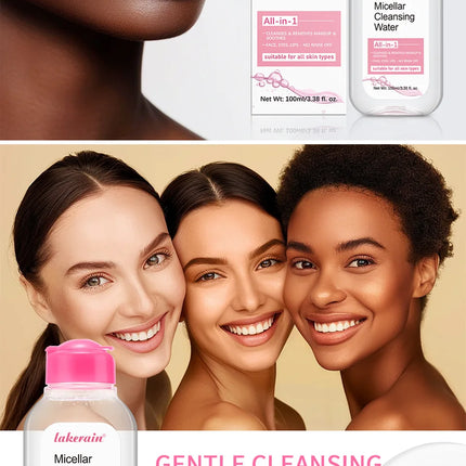 Micellar Cleansing Water-Gentle Makeup Remover for Face & Eyes-Effectively Removes Waterproof Mascara & Long-Lasting Lipstick