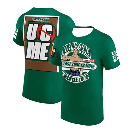2025 New John Cena Same Cotton Wrestling Round Neck Loose Short-sleeved T-shirt Short-sleeved T-shirt Vintage Alphabet Pattern