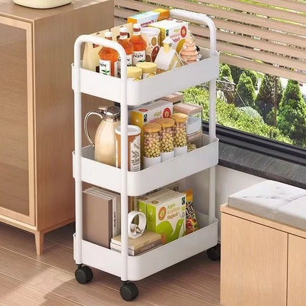 4-tier storage cart - multifunctional rolling cart, suitable for the kitchen, bathroom, nursery, bedroom, and more