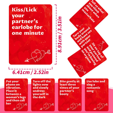 50-Card Couples Drinking Game Cards Set 8.9x6.4cm Challenge Cards Perfect for Date Nights Bedroom Fun Adult Parties