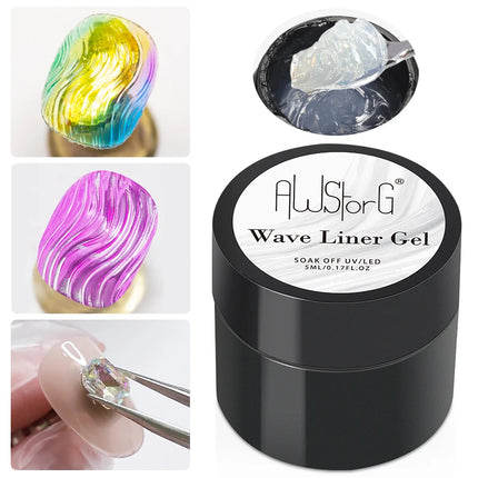 AWStorG 5ML Super Silver Metallic Gel Nail Polish Metal Effect Painting Gel Chromes Varnish Semi Permanent for Nail DIY