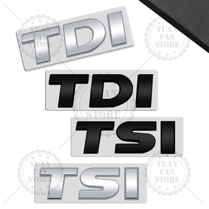 TSI TDI Emblem Car Styling 3D Sticker ABS Logo Badge For Tiguan Polo Golf 4 5 6 MK6 Passat B5 B6 Bora Jetta Touran T-Cross Caddy