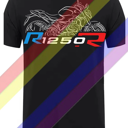 R1250R Motorcycle T-shirt 100% Cotton Round Neck Printed T-shirt S-3XL