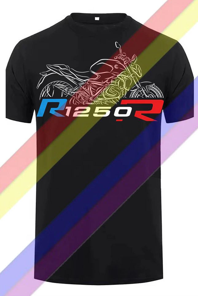 R1250R Motorcycle T-shirt 100% Cotton Round Neck Printed T-shirt S-3XL