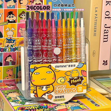 36/12 Pcs Rotate Color Crayola Set Washable Crayons for Kids Bulk Crayons for Arts & Crafts Back To School Art Supplies Crayons