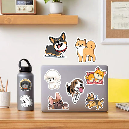 Kawaii Dog Cartoon Puppy Pet Stickers DIY Toy Decorative Graffiti Decal for Phone Luggage Laptop Bottles Scrapbook Waterproof