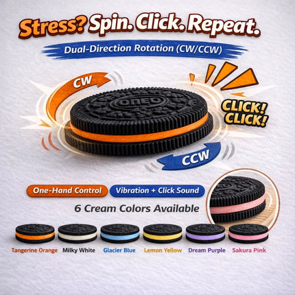 Cookie EDC Fingertip Spinner Fidget Plastic Toy Adult Anti Anxiety and Stress Relieving Coin Sensory