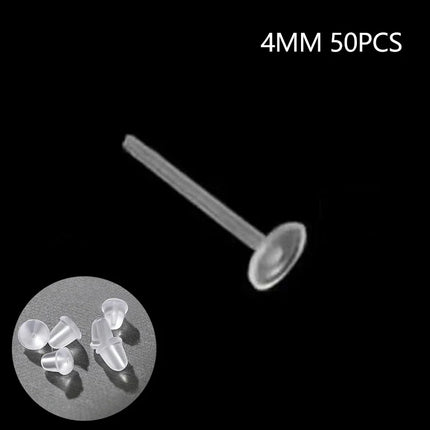 10/20/50/100PCS Transparent Earrings Jewelry Parts Decor  Plastic Stud Earring Anti Allergy Ear Protect From Ear Hole Blockage