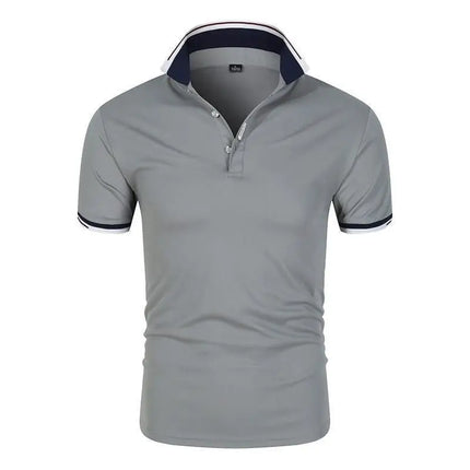 Men's Solid Color Polo Shirt 2026 Summer Casual Breathable Short Sleeve T-Shirt Youth High Quality Bussiness Slim Tees