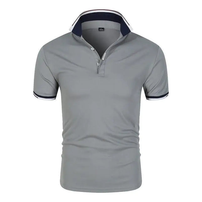 Men's Solid Color Polo Shirt 2026 Summer Casual Breathable Short Sleeve T-Shirt Youth High Quality Bussiness Slim Tees