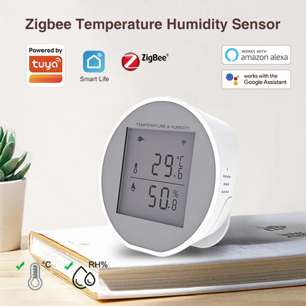 Tuya Zigbee Temperature Humidity Sensor Indoor Hygrometer Thermometer Detector LCD Screen Smart Life App Battery Or USB Powered