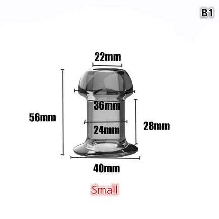 Transparent Hollow Speculum Anal Beads Butt Plug withStopper Expander Tunnel forAnus Dilation Peeking Adult Toy for Women MenGay