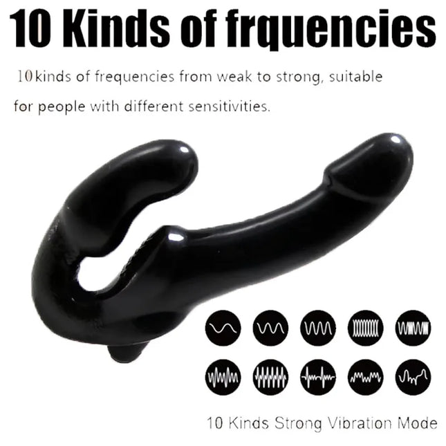 Strapless Strap-on Dildo Vibrator Wireless Remote Control Double Penetration Vibration Adult Products Sex Toys For Women Lesbian