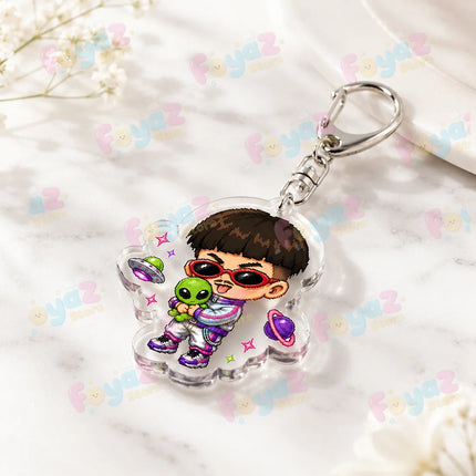 Rapper Oliver Tree Keychain for Accessories Bag Charm Ugly Is Beautiful Boy Music Key Chain Ring Jewelry Fans Gifts