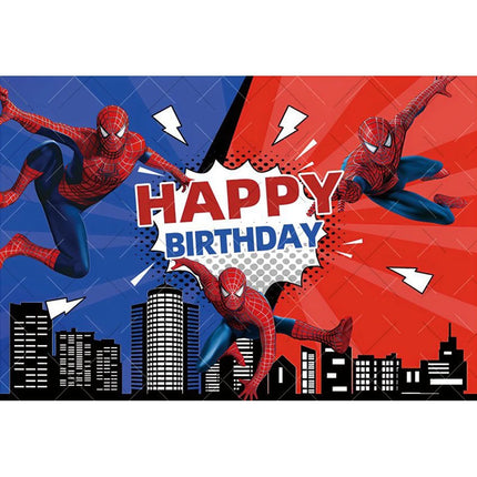 Marvel Superhero Backdrops Cartoon Avengers Theme Kids Boys Birthday Party Decor Photography Background Photo Photographic Props