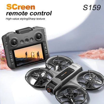 Drone Brushless Motor Wind Resistant RC Drone 12.5cm Large Screen Remote Control 360° Surround Protection Optical Flow Hover One Button Control Toy Drone