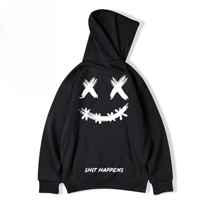 M-8XL Men Oversized Pullover Hoodie Fashion Loose American Trendy Hip Hop Emoji Marshmello Print Long Sleeve Couple Clothes
