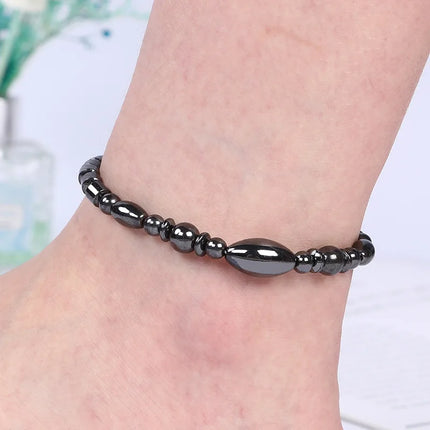 Magnetic Weight Loss Effective Anklet Bracelet Black Gallstone Hematite Stimulating Acupoints Therapy Arthritis Pain Relief