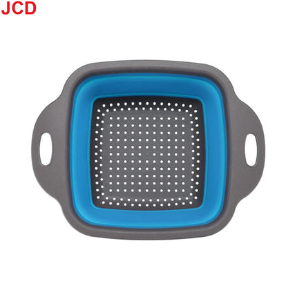 JCD 1pcs Fruit Vegetable Washing Basket Foldable Strainer Silicone Colander Dish Collapsible Drainer Filter Kitchen Storage Tool