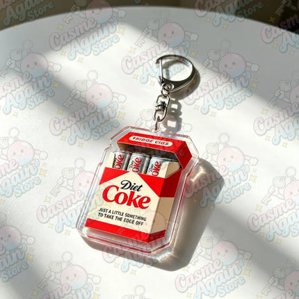 Funny Diet Coke Fridge Cigs Keychain Accessories Bag Game Keyrings Jewelry Manga Fans Gifts
