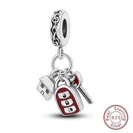 925 Sterling Silver Motorcycle Sports Car Bicycle Charms Pendents Fit Qikaola Original Bracelets Fine DIY Birthday Jewelry Gifts