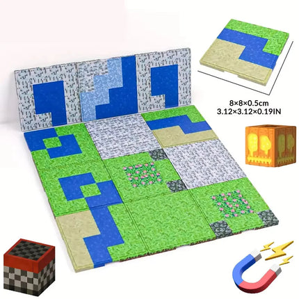 New Magnetic Tiles Building Blocks Set with Base Plates, Educational Puzzle Toys for Kids, Variety Shapes STEM Toys for children