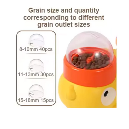 Yellow Duck-Shaped Interactive Cat Treat Dispenser Durable Plastic Training Dog Toy Puzzle Slow Feeder Dog Self-pleasure Toy