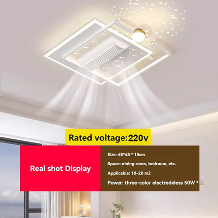 LED bladeless fan light, living room light, modern minimalist smart remote control, master bedroom study ceiling light