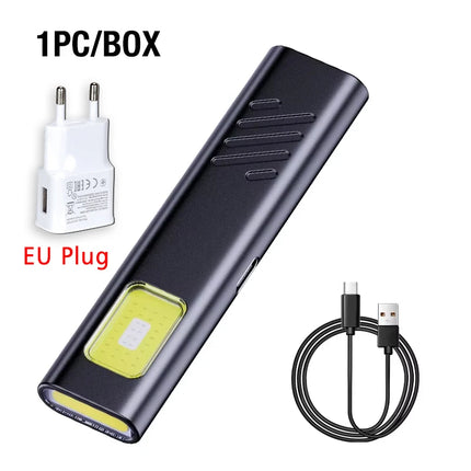 LED Keychain Flashlight Rechargeable 550LM Portable Mini Torch Pocket Lantern Flood Work Light With Magnet For Emergency Using