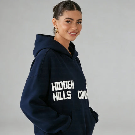 Casual Niche Personality Loose Foam Letter Print Hooded Pullover Sweatshirt Unisex Trendy Daily Top Gothic high street fashion