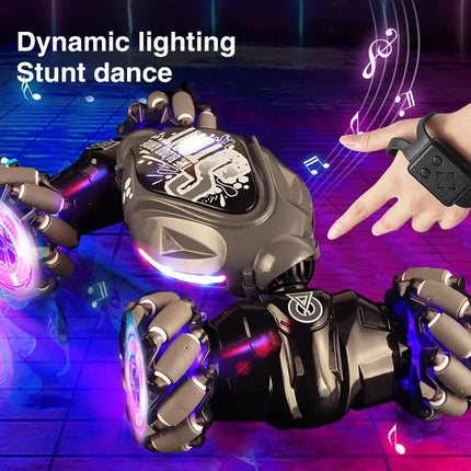 Gesture Sensing Dual Control Twist Car Double-Sided Drift Stunt Rechargeable Remote Toy with LED Lights - Perfect Gift for Kids