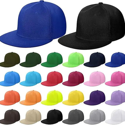 Custom Hat Unisex Hip hop Flat Trucker Hats Women Men Dance Caps Solid Color Adjustable Flat Bill Adult Snapback Hat with Logo