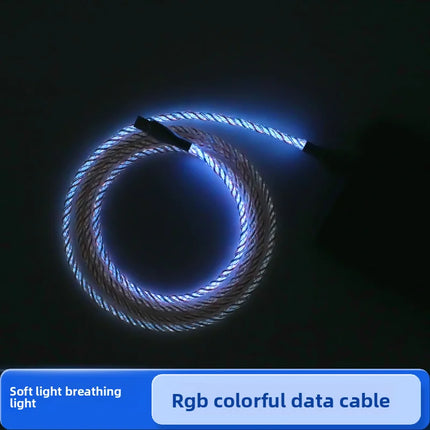 HMLAB RGB Glow Braided Data Cable - Gradient Lighting, USB-A to Type-C & Type-C to Type-C, Perfect for Gaming Keyboard