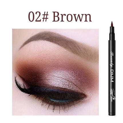 DNM 12 Colors Eyeliner Pen Waterproof Soft Sponge Head Silkworm Pen Quick Dry Black Natural Coloring Liquid Eyeliner White