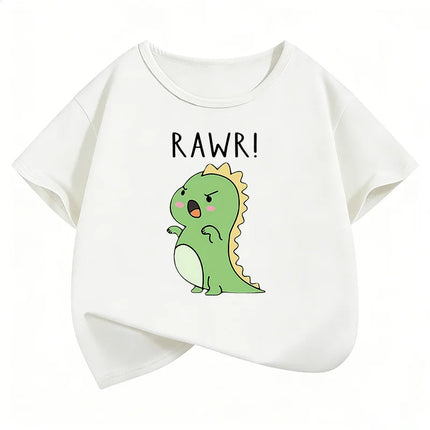Short Sleeve Funny Dinosaur T Shirts Graphic Kids Children's T-shirt Boys Girls Summer Spring Casual Top Tee Shirt Cartoon