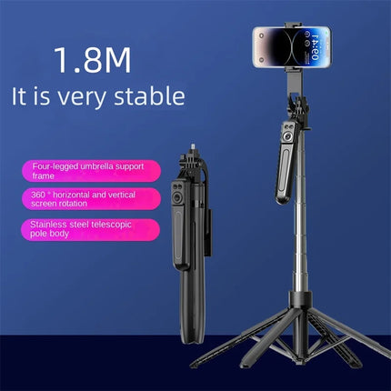1800mm Bluetooth Wireless Selfie Stick Tripod Extendable Monopod Remote Shutter For iPhone Samsung Xiaomi Phone Holder
