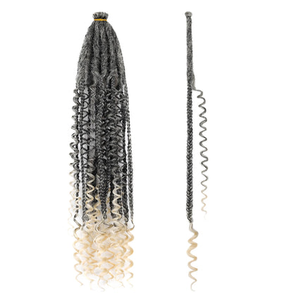 Braids Hair 24Inch Single Dreadlock Extension Reggae Style Faux Locs with Highlight Strands Hand Crocheted Synthetic Dreadlocks
