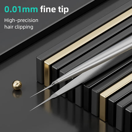 LUXIANZI 1PC Reverse Tweezers Stainless Steel Industrial Tweezers Tools Non-magnetic plastic ceramic Tip ESD Precision Forceps
