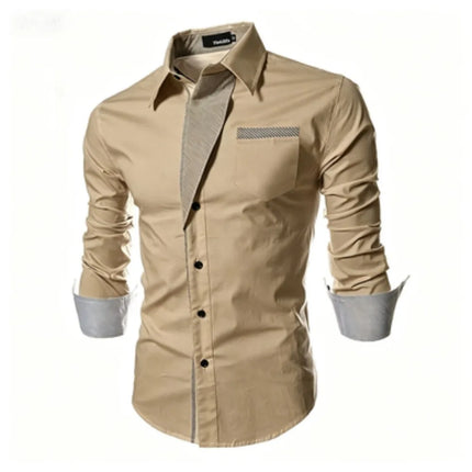 2026 Men's Long Sleeved Casual Shirt, Striped Slim Fit Men's Shirt, Fashionable Section Color, Plus Size, Diverse Colors