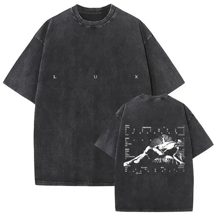 Harajuku Vintage Clothing  Vintage Washed Rosalia Lux Tour 2025 T Shirt Harajuku Aesthetic Oversized T-shirts Unisex