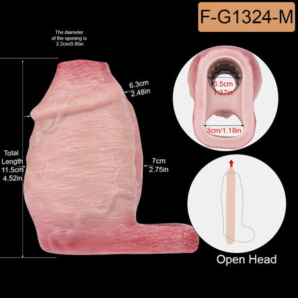 SXXY 2 Colors Silicone Realistic Deep Veins Open Head Penis Sleeve For Men Delay Ejaculation Soft Inner Thread Cock Ring Dick Sh