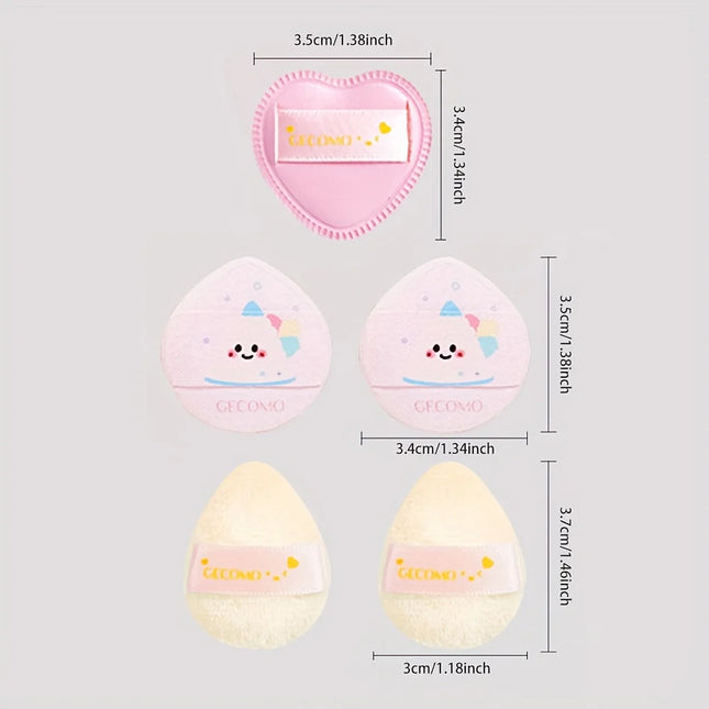 Soft Velvet Makeup Puff with Box Mini Finger Shape Foundation Highlighter Powder Puff Set Cute Blush Concealer Cosmetic Sponge