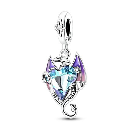 Original 925 Sterling Silver Charms Beads Cute Mushroom Unicorn Love Wings Pearl Charm for Bracelet Pendant Woman Girl Jewelry