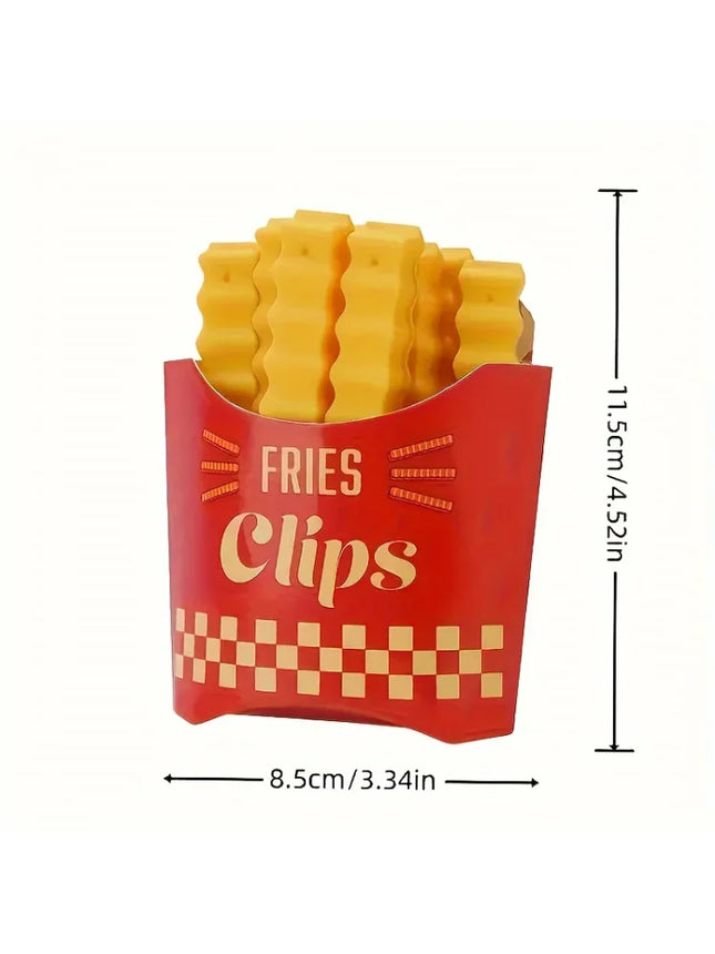 12PCS French Fry Shaped Sealing Clip - For Snack Sealing, Food Clips, Plastic Bag Seasoning Sealing Strips
